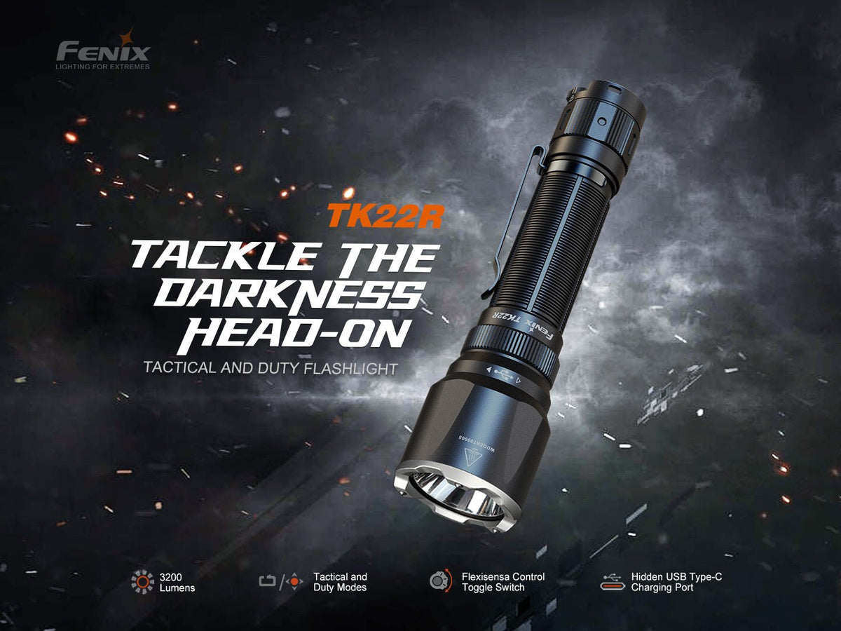 Fenix TK22R Rechargeable Tactical & Duty Flashlight - Get Tight Gear