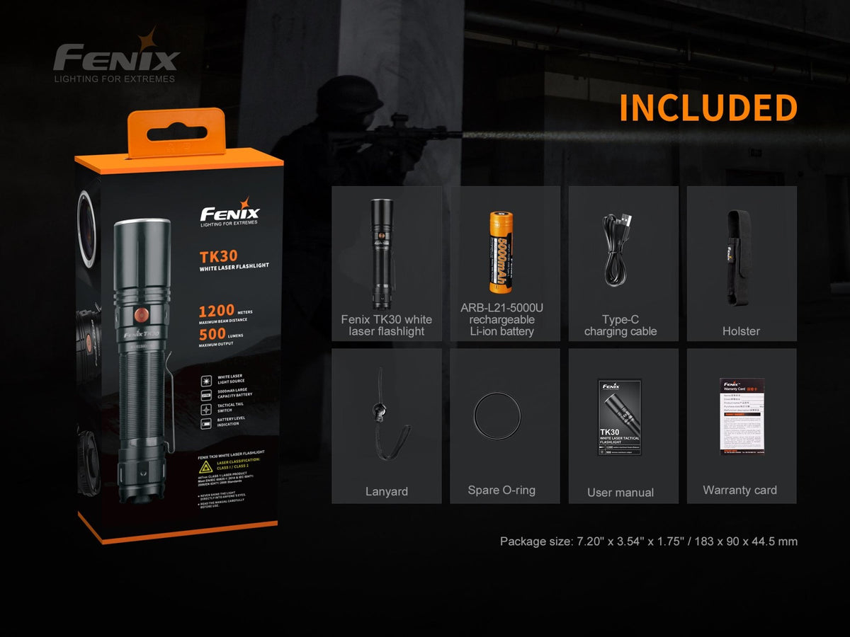 Fenix TK30 White Laser LED Flashlight - Get Tight Gear