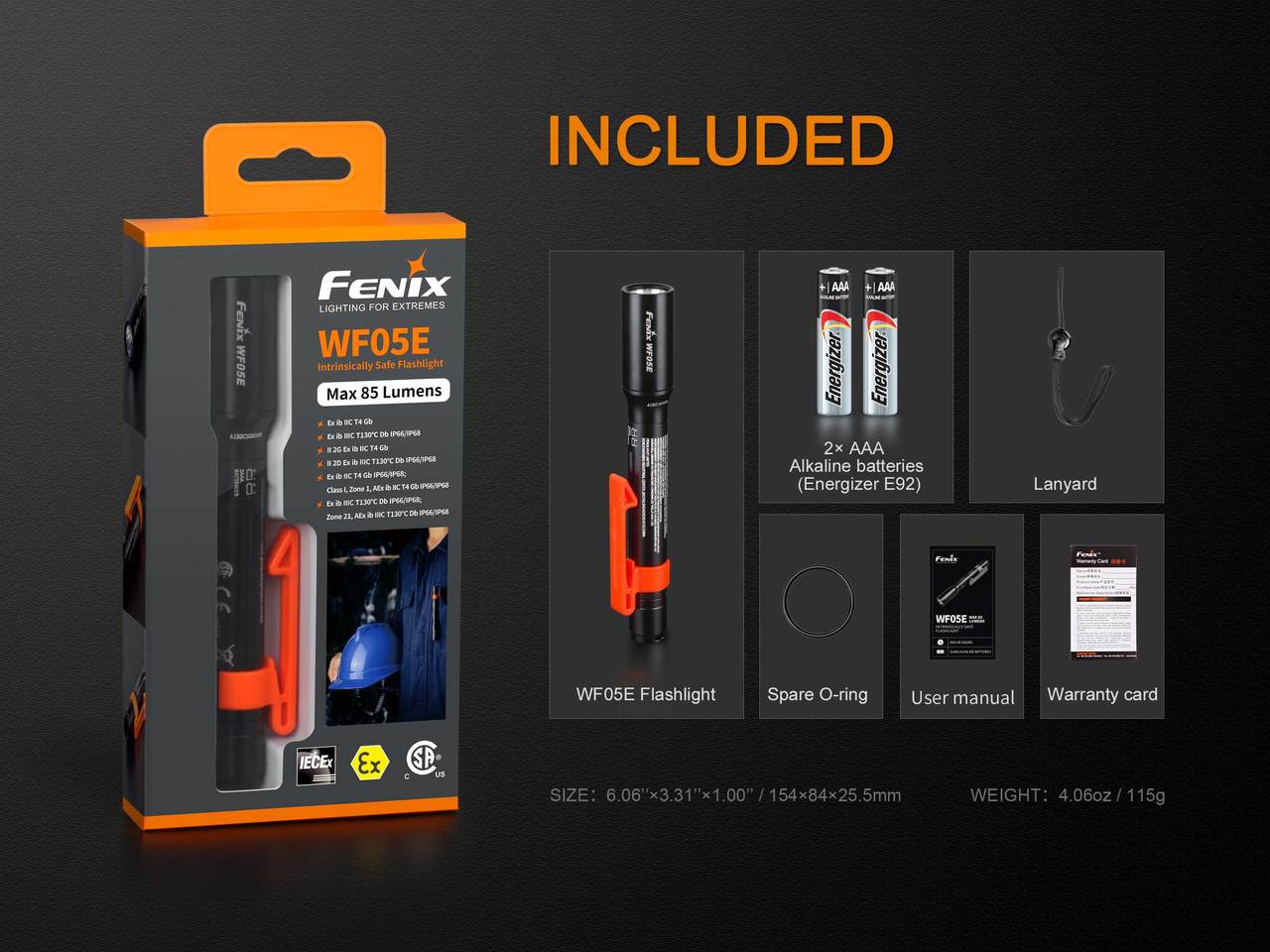 Fenix WF05E Intrinsically Safe Flashlight - Get Tight Gear
