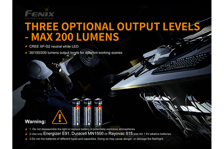 Fenix WF11E Intrinsically Safe Flashlight - Get Tight Gear