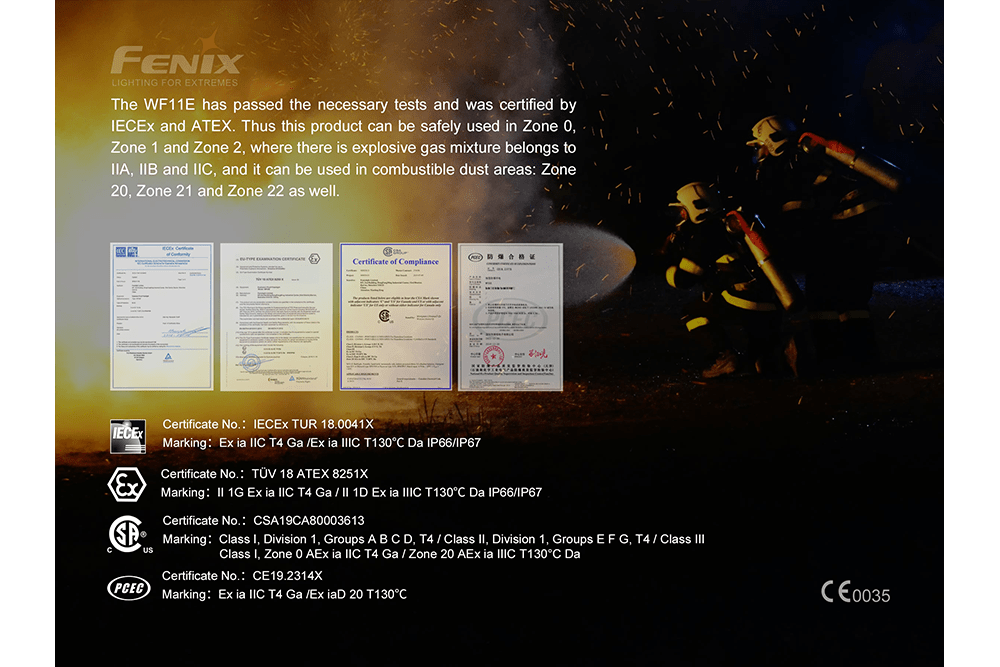Fenix WF11E Intrinsically Safe Flashlight - Get Tight Gear