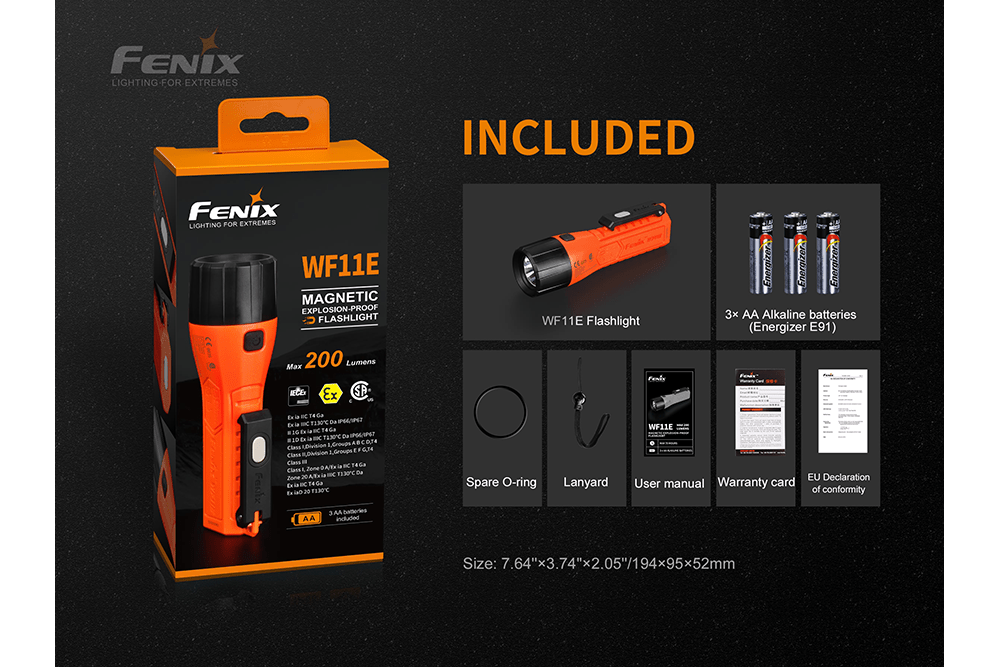 Fenix WF11E Intrinsically Safe Flashlight - Get Tight Gear