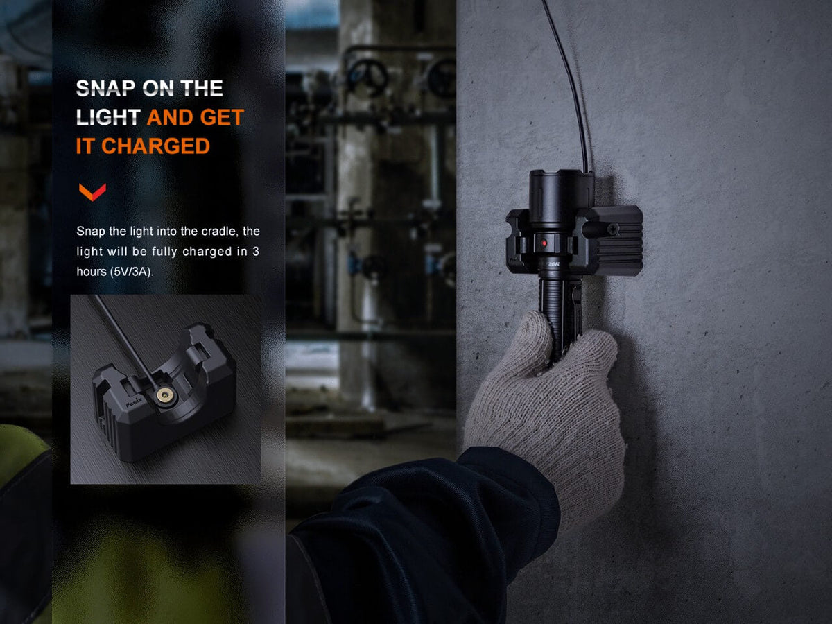 Fenix WF26R Cradle Charging LED Work Flashlight - Get Tight Gear