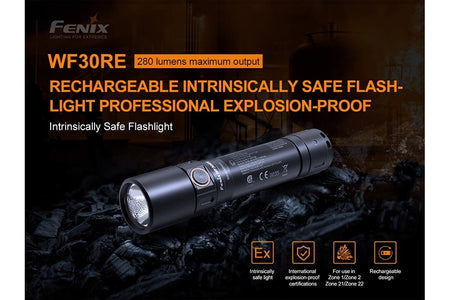 Fenix WF30RE Intrinsically Safe Flashlight - 280 Lumens - Get Tight Gear