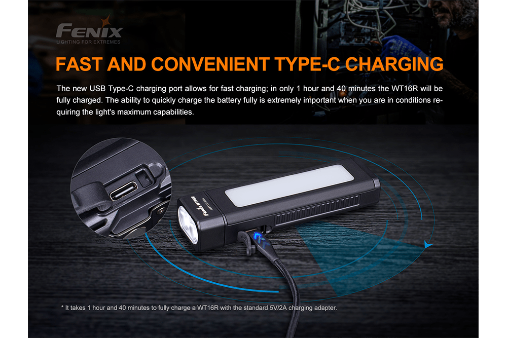 Fenix WT16R Rechargeable Work Light - Get Tight Gear
