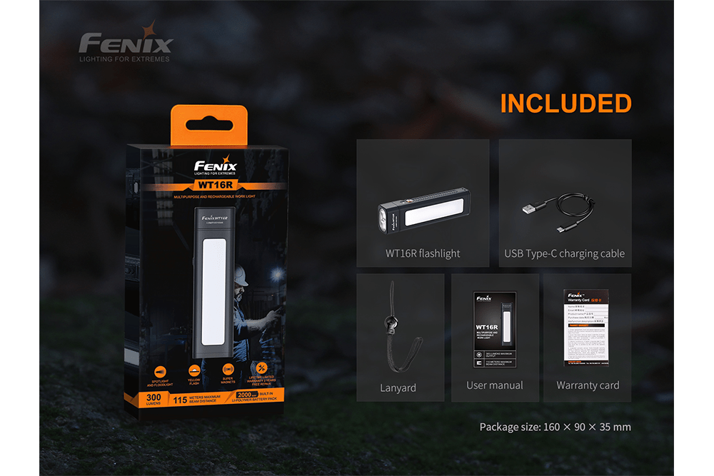 Fenix WT16R Rechargeable Work Light - Get Tight Gear