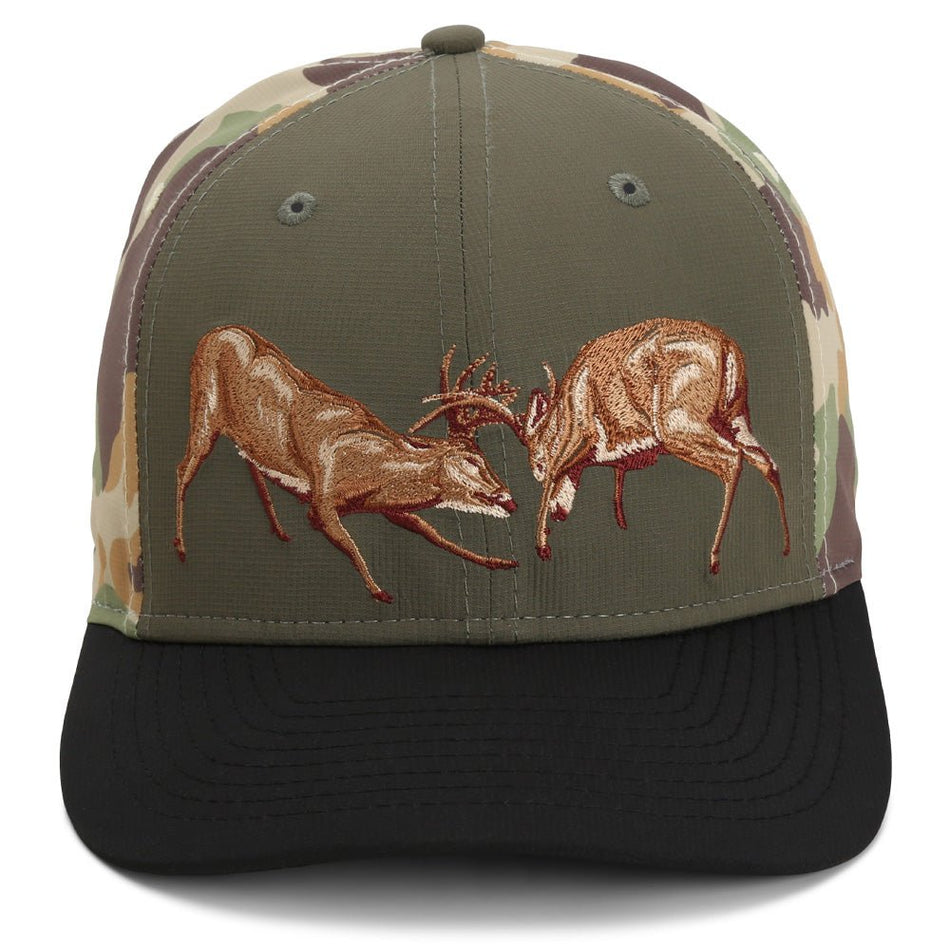 Fighting Deer Rut Cap 6 - Panel Riverside Wax Cloth Visor - Get Tight Gear