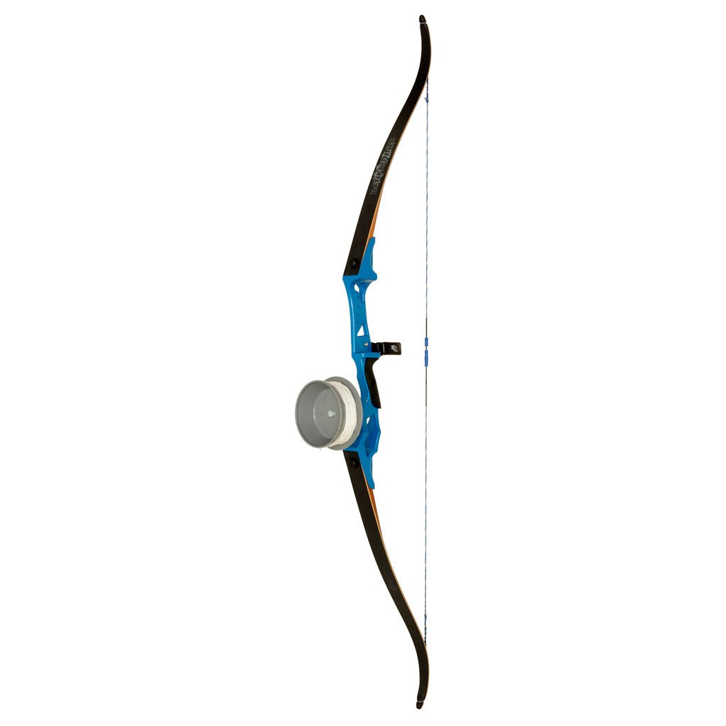 Fin Finder Bank Runner Bowfishing Recurve Package with Drum Reel Package Blue 58 in. 35 lbs. RH - Get Tight Gear