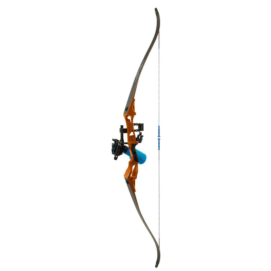 Fin Finder Bank Runner Bowfishing Recurve Package with Winch Pro Bowfishing Reel Orange 35 lbs. RH - Get Tight Gear
