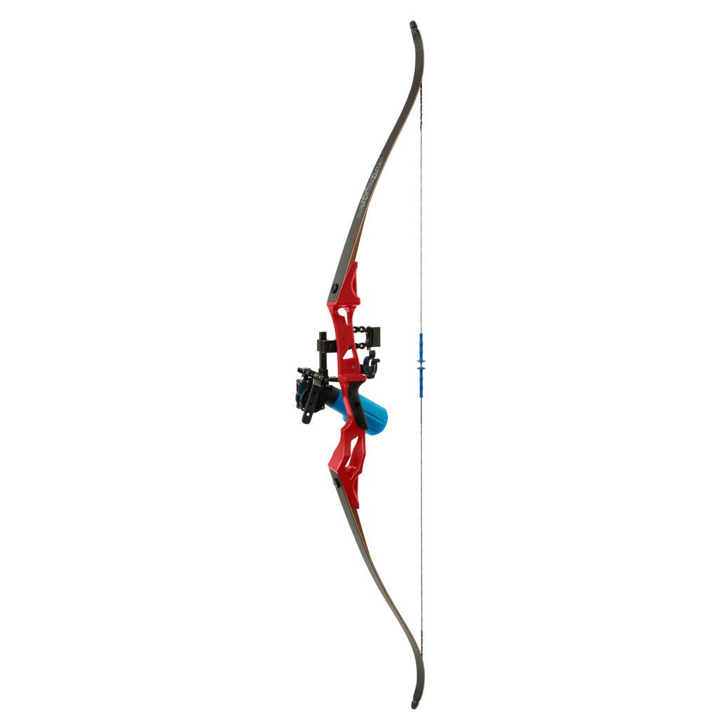 Fin Finder Bank Runner Bowfishing Recurve Package with Winch Pro Bowfishing Reel Red 35 lbs. RH - Get Tight Gear