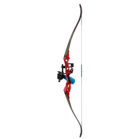 Fin Finder Bank Runner Bowfishing Recurve Package with Winch Pro Bowfishing Reel Red 35 lbs. RH - Get Tight Gear