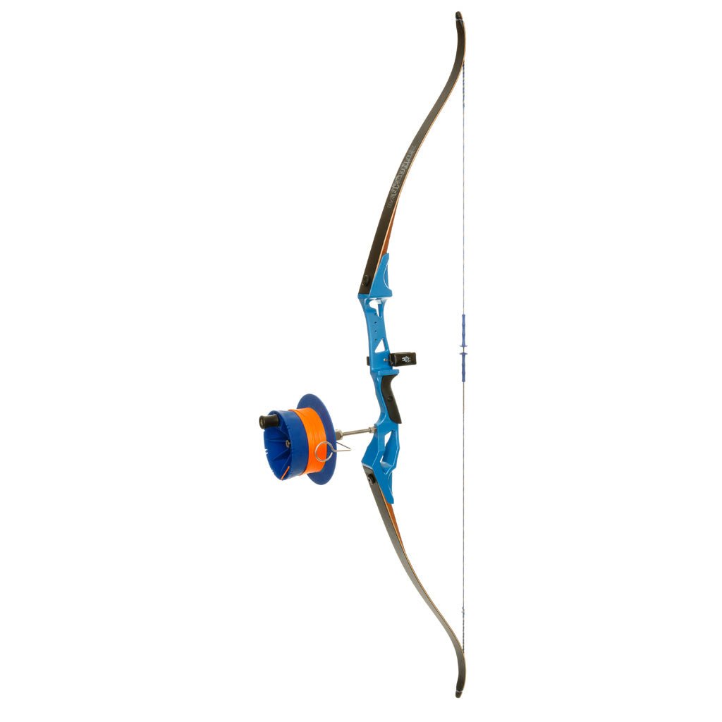 Fin Finder Bank Runner Recurve Package Blue with Sidewinder Reel RH - Get Tight Gear