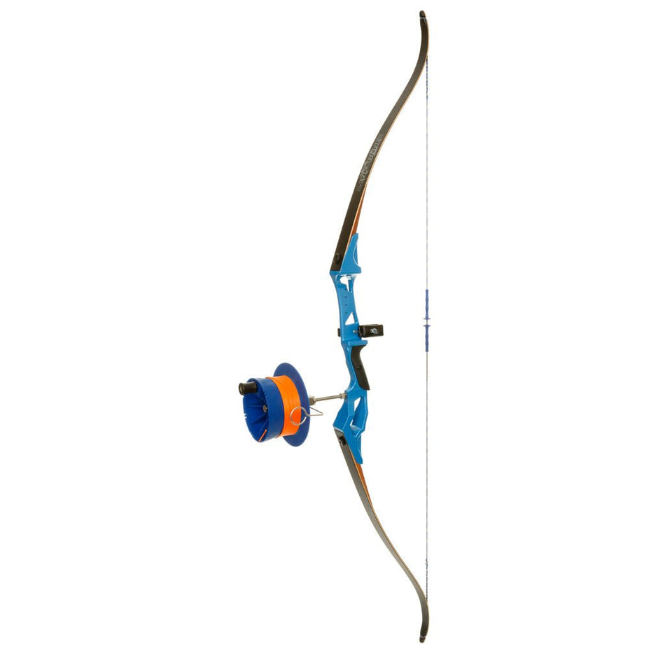 Fin Finder Bank Runner Recurve Package Blue with Sidewinder Reel RH - Get Tight Gear