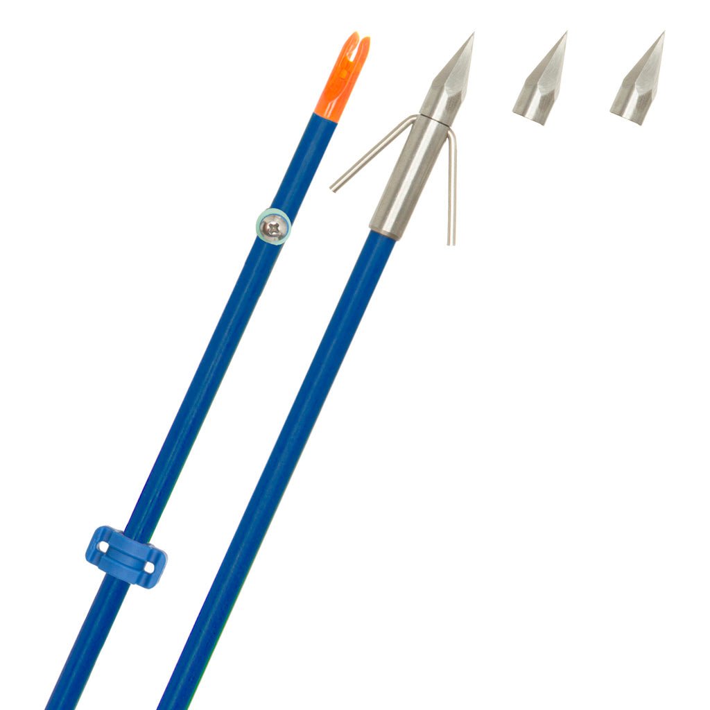 Fin Finder Raider Pro Bowfishing Arrow Blue with Bighead Point - Get Tight Gear