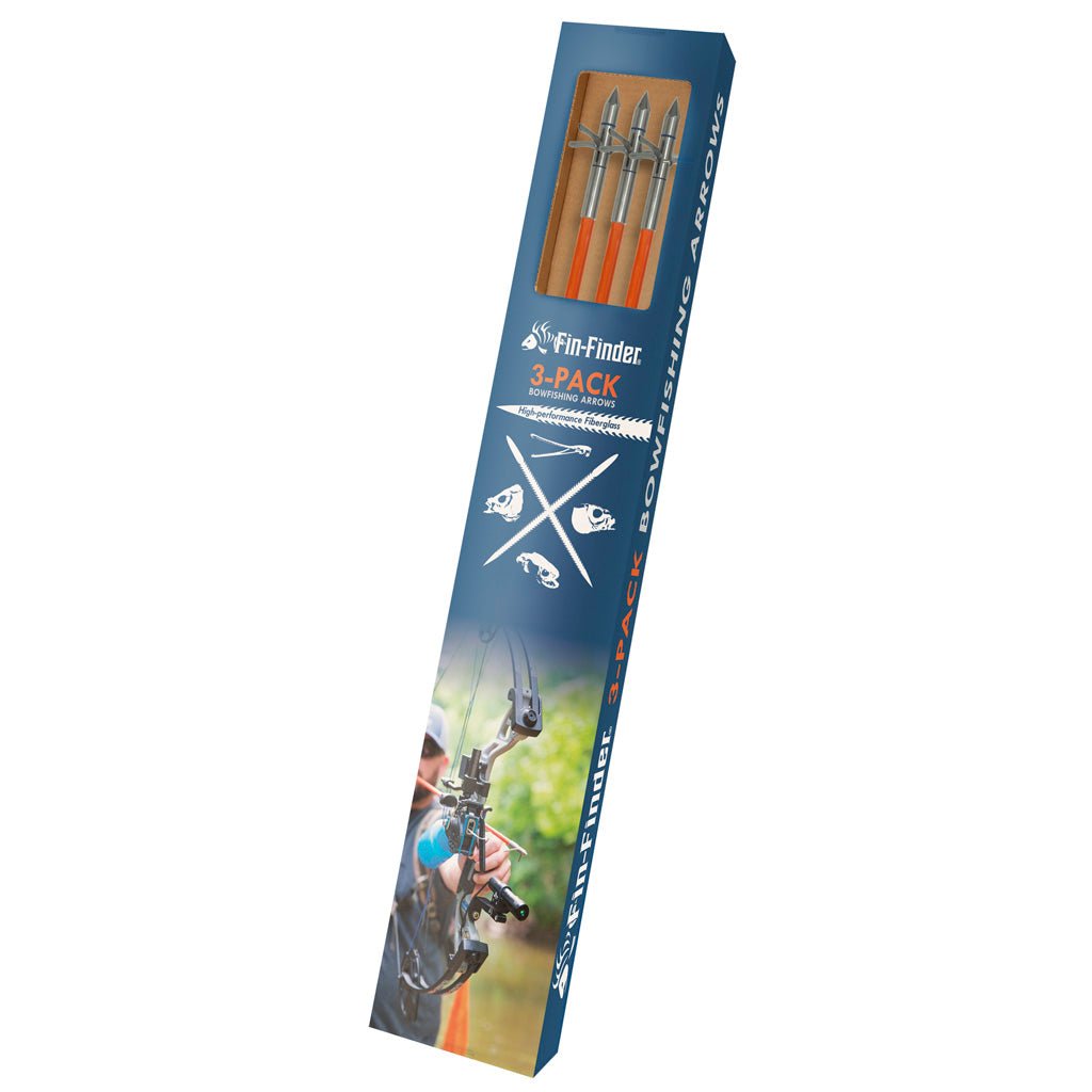 Fin Finder Raider Pro Bowfishing Arrow w/ Slide Orange with Kraken 3 Barb Points 3pk. - Get Tight Gear