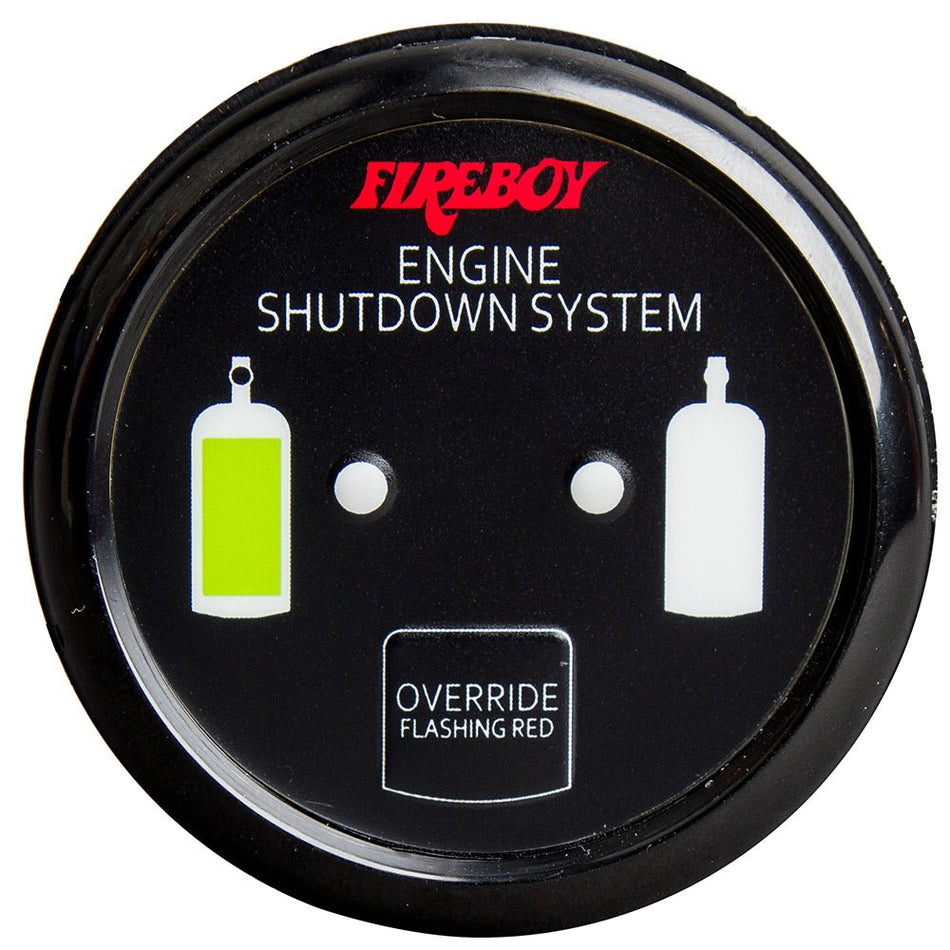 Fireboy - Xintex Deluxe Helm Display w/Gauge Body, LED & Color Graphics f/Engine Shutdown System - Black Bezel Display - Get Tight Gear