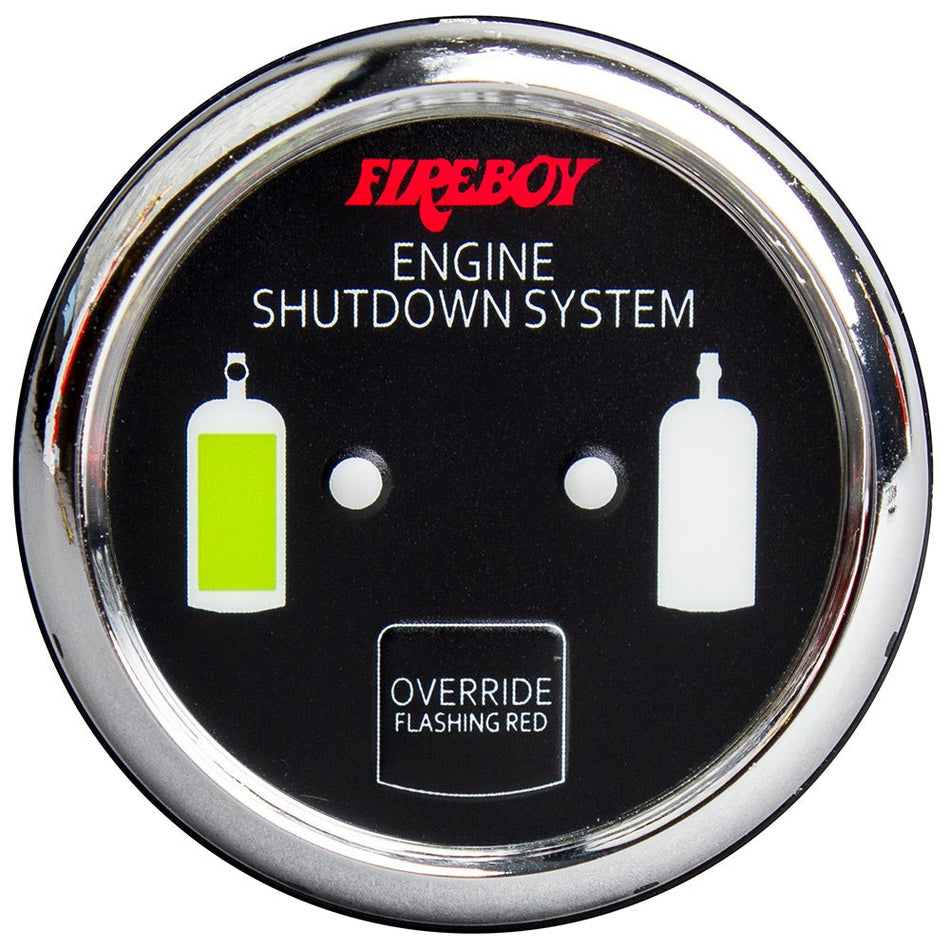 Fireboy - Xintex Deluxe Helm Display w/Gauge Body, LED & Color Graphics f/Engine Shutdown System - Chrome Bezel Display - Get Tight Gear