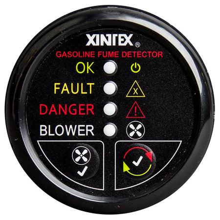 Fireboy - Xintex Gasoline Fume Detector w/Blower Control - Black Bezel - 12V - Get Tight Gear