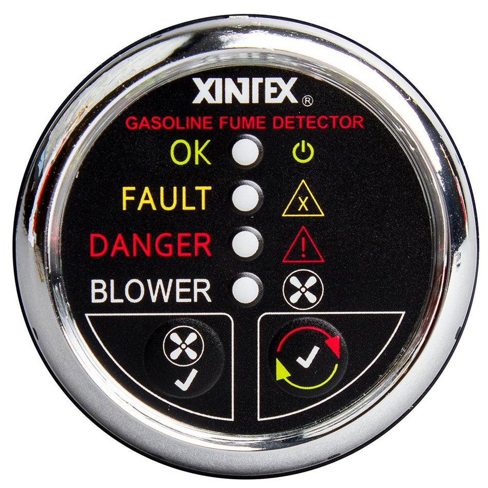 Fireboy - Xintex Gasoline Fume Detector w/Blower Control - Chrome Bezel - 12V - Get Tight Gear
