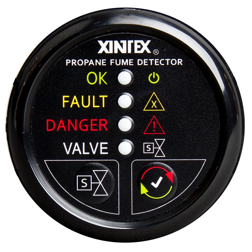Fireboy - Xintex Propane Fume Detector w/Automatic Shut - Off & Plastic Sensor - No Solenoid Valve - Black Bezel Display - Get Tight Gear
