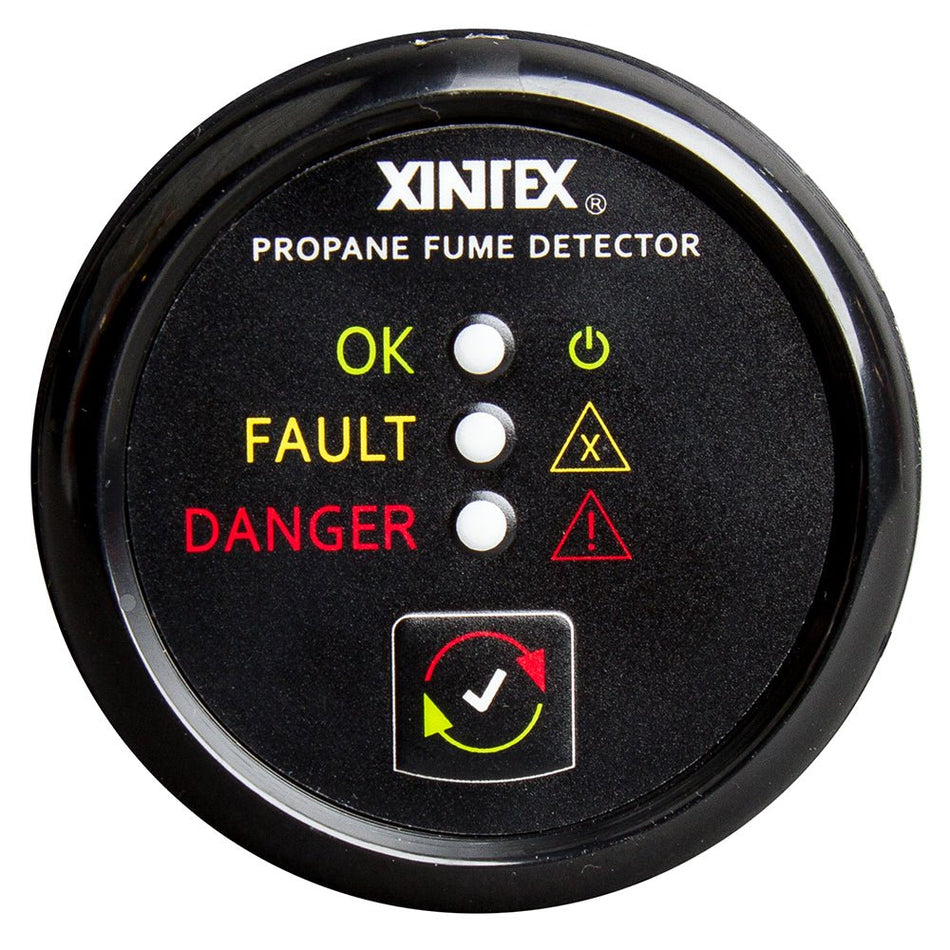 Fireboy - Xintex Propane Fume Detector w/Plastic Sensor - No Solenoid Valve - Black Bezel Display - Get Tight Gear