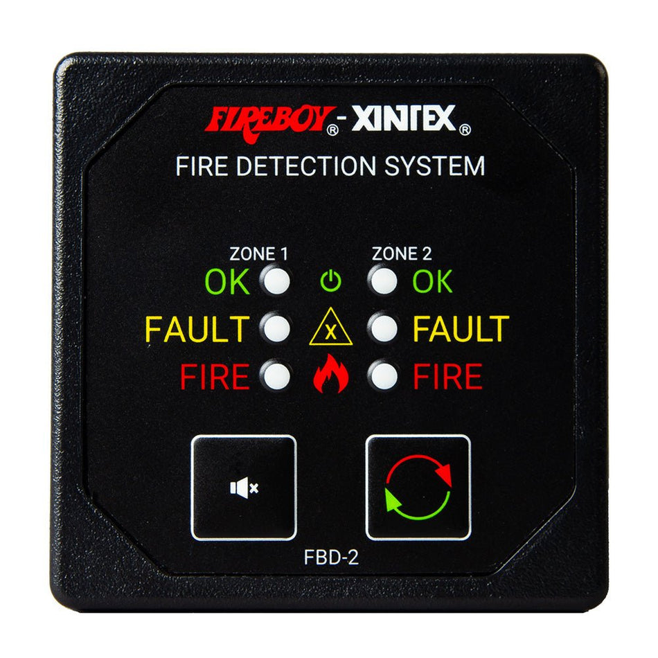 Fireboy - Xintex Two Zone Detection & Alarm Panel - 2 - 5/8" Display - 12/24V DC - Get Tight Gear