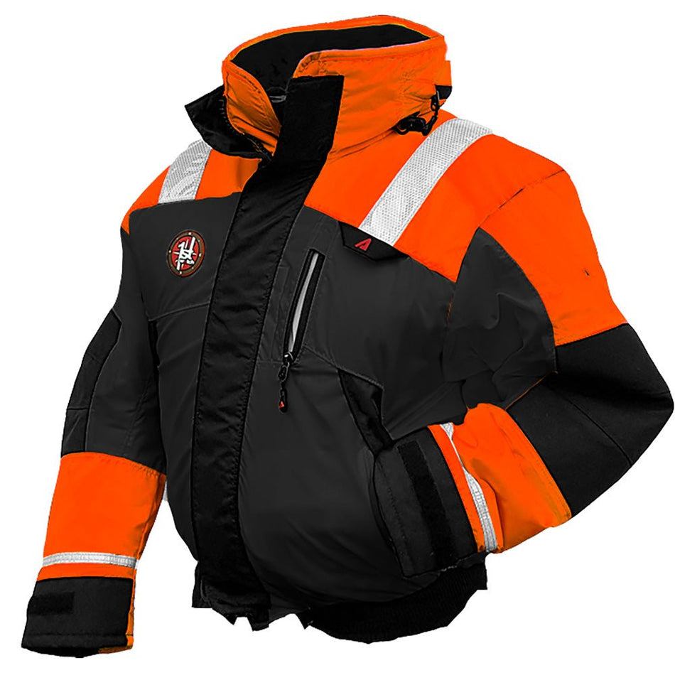 First Watch AB - 1100 Flotation Bomber Jacket - Hi - Vis Orange/Black - XL - Get Tight Gear