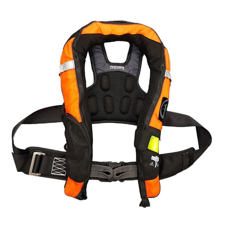 First Watch FW - 40PRO Ergo Auto Inflatable PFD w/Harness - Hi - Vis Orange & Black - Get Tight Gear