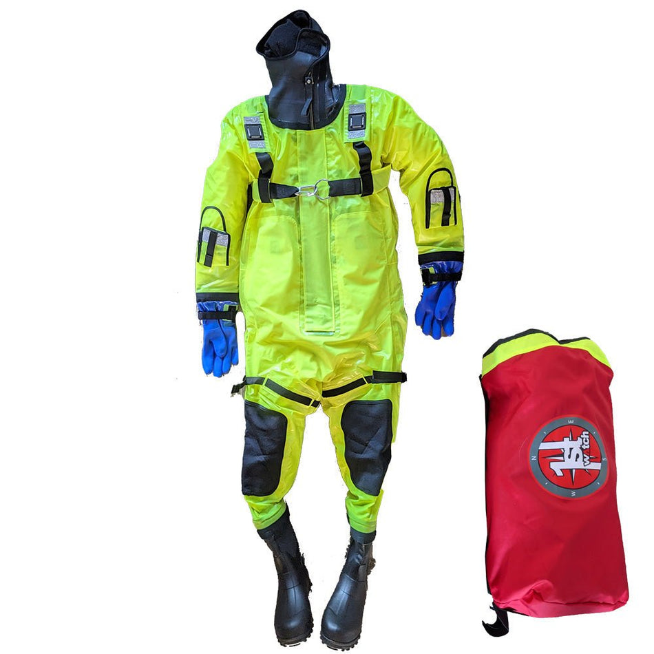 First Watch RS - 1008 Ice Rescue Suit Hi - Vis Yellow - Jumbo (Built to Fit Over 6') - Get Tight Gear