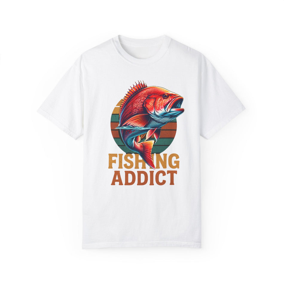 Fishing Addict Unisex Garment - Dyed T-Shirt - Perfect for Fishing Enthusiasts - Get Tight Gear