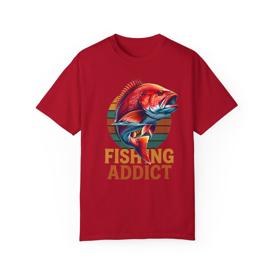 Fishing Addict Unisex Garment - Dyed T-Shirt - Perfect for Fishing Enthusiasts - Get Tight Gear