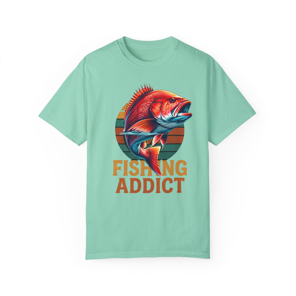 Fishing Addict Unisex Garment - Dyed T-Shirt - Perfect for Fishing Enthusiasts - Get Tight Gear
