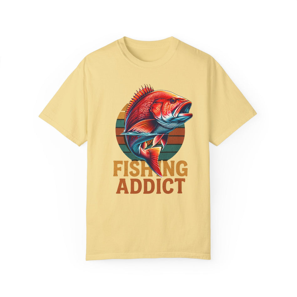 Fishing Addict Unisex Garment - Dyed T-Shirt - Perfect for Fishing Enthusiasts - Get Tight Gear