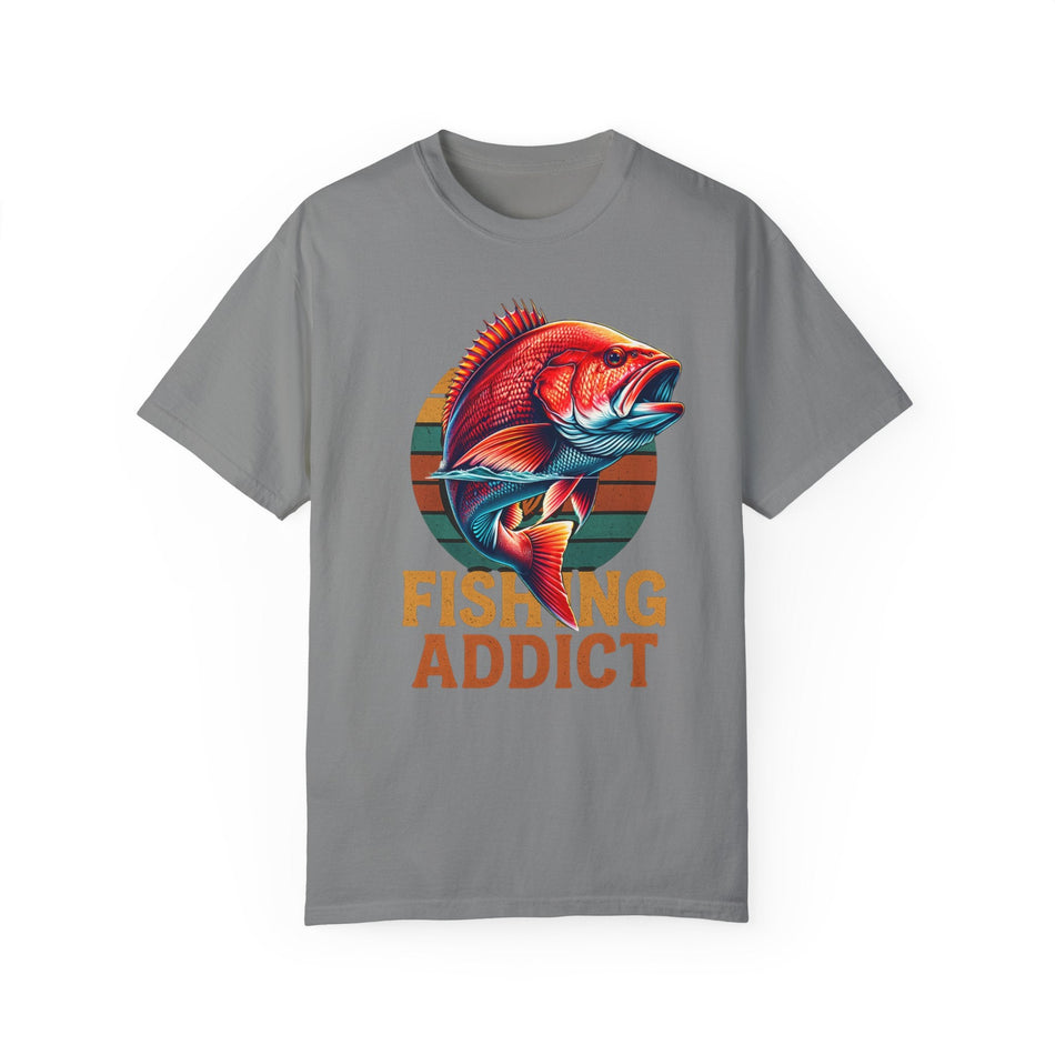 Fishing Addict Unisex Garment - Dyed T-Shirt - Perfect for Fishing Enthusiasts - Get Tight Gear