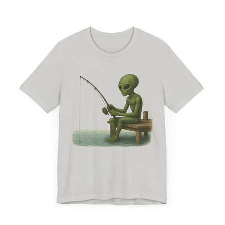 Fishing Alien Unisex Short Sleeve Tee - Fun Graphic T-Shirt for Casual Wear - Get Tight Gear