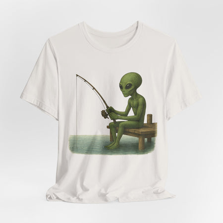 Fishing Alien Unisex Short Sleeve Tee - Fun Graphic T-Shirt for Casual Wear - Get Tight Gear
