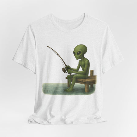 Fishing Alien Unisex Short Sleeve Tee - Fun Graphic T-Shirt for Casual Wear - Get Tight Gear