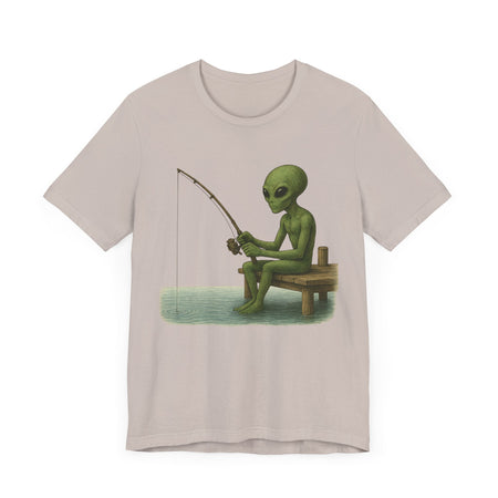 Fishing Alien Unisex Short Sleeve Tee - Fun Graphic T-Shirt for Casual Wear - Get Tight Gear
