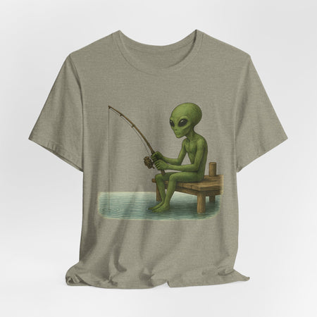 Fishing Alien Unisex Short Sleeve Tee - Fun Graphic T-Shirt for Casual Wear - Get Tight Gear