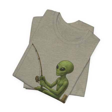 Fishing Alien Unisex Short Sleeve Tee - Fun Graphic T-Shirt for Casual Wear - Get Tight Gear