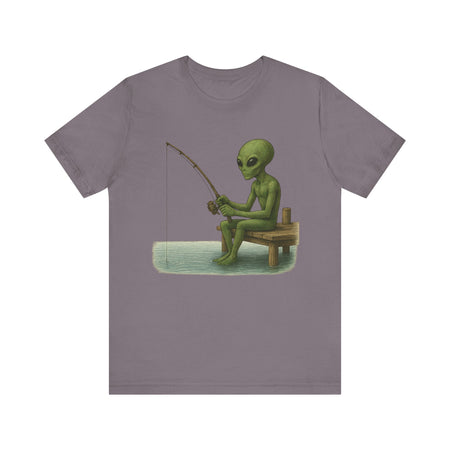 Fishing Alien Unisex Short Sleeve Tee - Fun Graphic T-Shirt for Casual Wear - Get Tight Gear