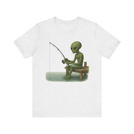 Fishing Alien Unisex Short Sleeve Tee - Fun Graphic T-Shirt for Casual Wear - Get Tight Gear