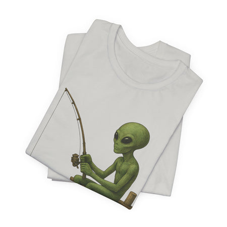 Fishing Alien Unisex Short Sleeve Tee - Fun Graphic T-Shirt for Casual Wear - Get Tight Gear