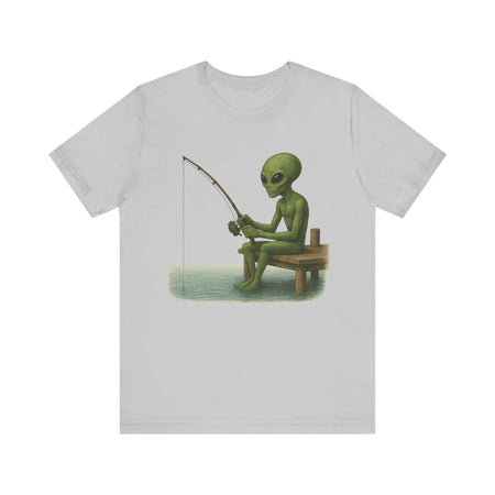 Fishing Alien Unisex Short Sleeve Tee - Fun Graphic T-Shirt for Casual Wear - Get Tight Gear