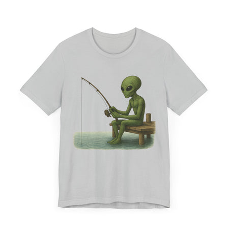 Fishing Alien Unisex Short Sleeve Tee - Fun Graphic T-Shirt for Casual Wear - Get Tight Gear