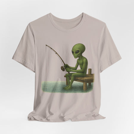 Fishing Alien Unisex Short Sleeve Tee - Fun Graphic T-Shirt for Casual Wear - Get Tight Gear