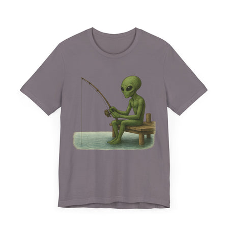 Fishing Alien Unisex Short Sleeve Tee - Fun Graphic T-Shirt for Casual Wear - Get Tight Gear