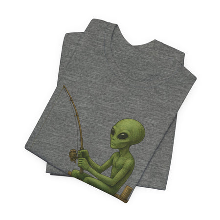 Fishing Alien Unisex Short Sleeve Tee - Fun Graphic T-Shirt for Casual Wear - Get Tight Gear