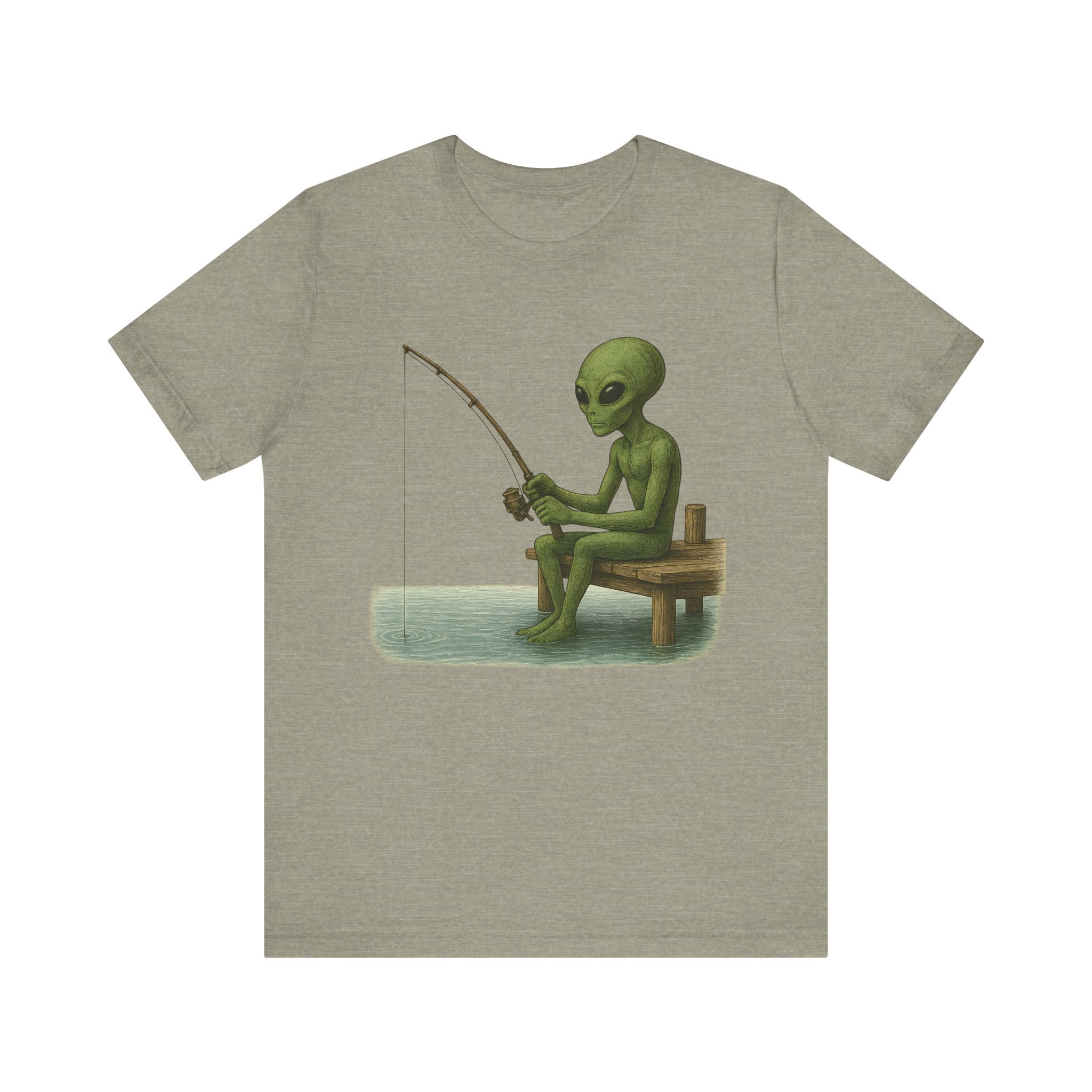 Fishing Alien Unisex Short Sleeve Tee - Fun Graphic T-Shirt for Casual Wear - Get Tight Gear