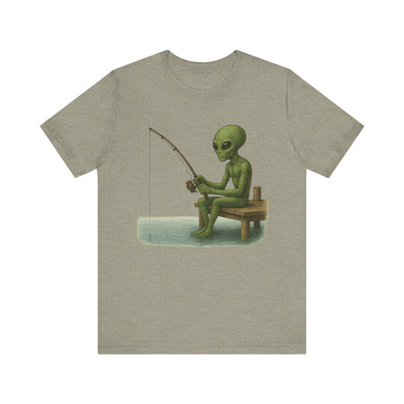 Fishing Alien Unisex Short Sleeve Tee - Fun Graphic T-Shirt for Casual Wear - Get Tight Gear
